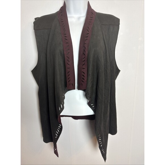 Jessica Simpson Womens Teegan Faux Suede Vest XL Renaissance Fair Steampunk Fall - Picture 1 of 9